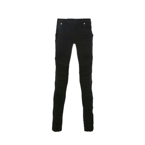 Balmain Distressed Biker Jeans - Picture 1 of 8